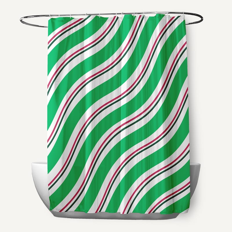 Candy Stripes Shower Curtain - Bright Green