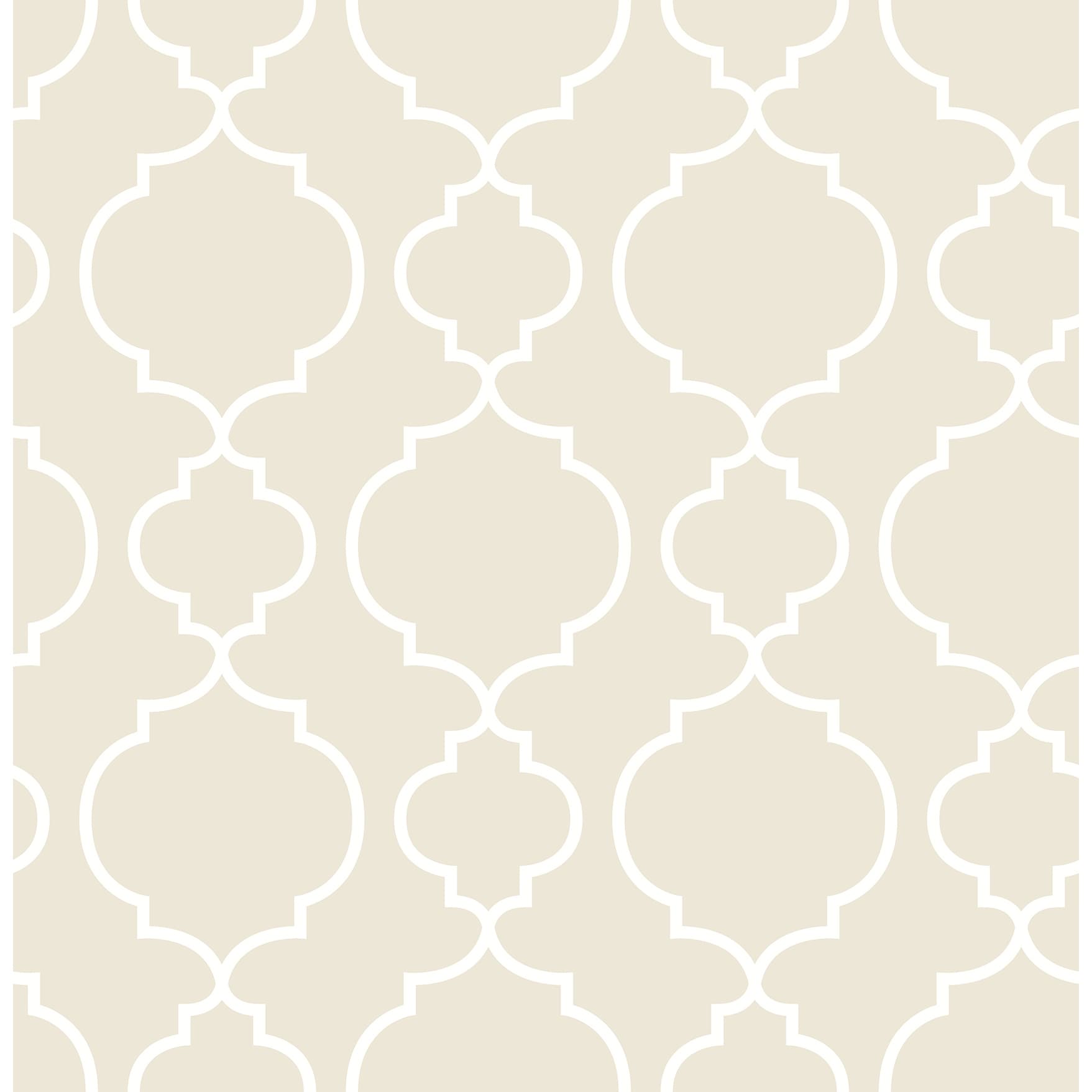 Shop Evangeline Desiree Taupe Quatrefoil Wallpaper On Sale Overstock 31974705