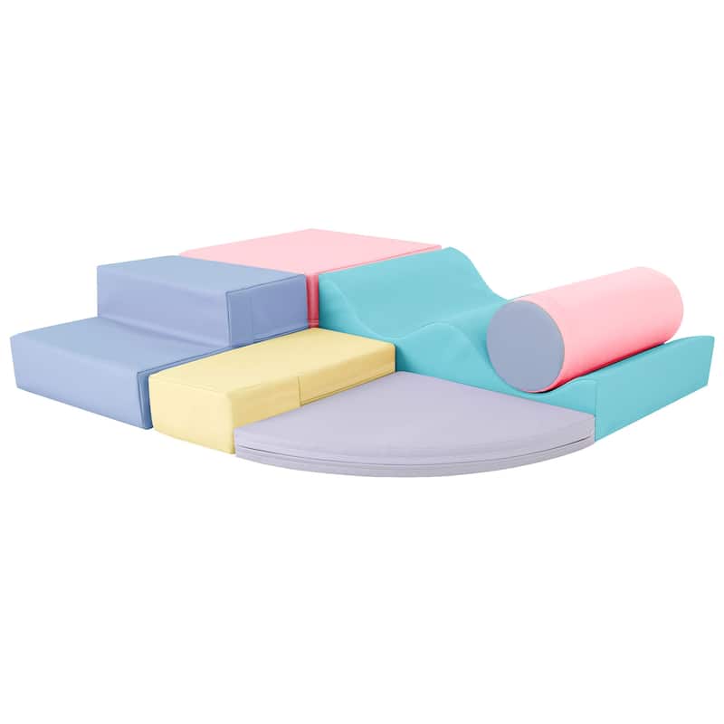 6-Piece Kids Climb and Crawl Foam Play Set,Educational Activity Toys