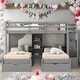 preview thumbnail 1 of 11, Twin over Twin&Twin Bunk Bed, Triple Bunk Bed with Drawers,Staircase with Storage,Shelves,Maximized Space,Large Storage,Gray Gray