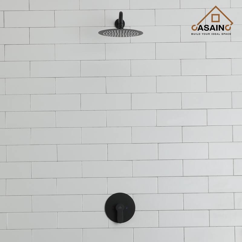 1-Spray Patterns with 1.8 GPM 10 in. Wall Mount Round Fixed Shower Head - 10 inch
