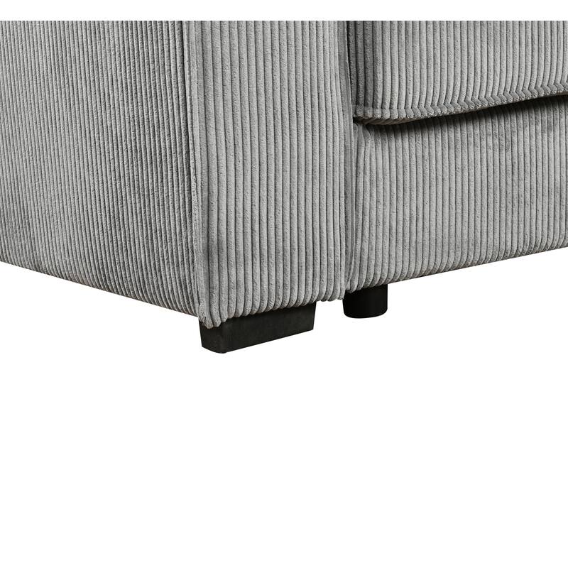 Roomfitters 91 Inch Sofa Bed with Storage, Modern 3 Seater Convertible Couch for Small Spaces, Living Room and Apartment, Grey