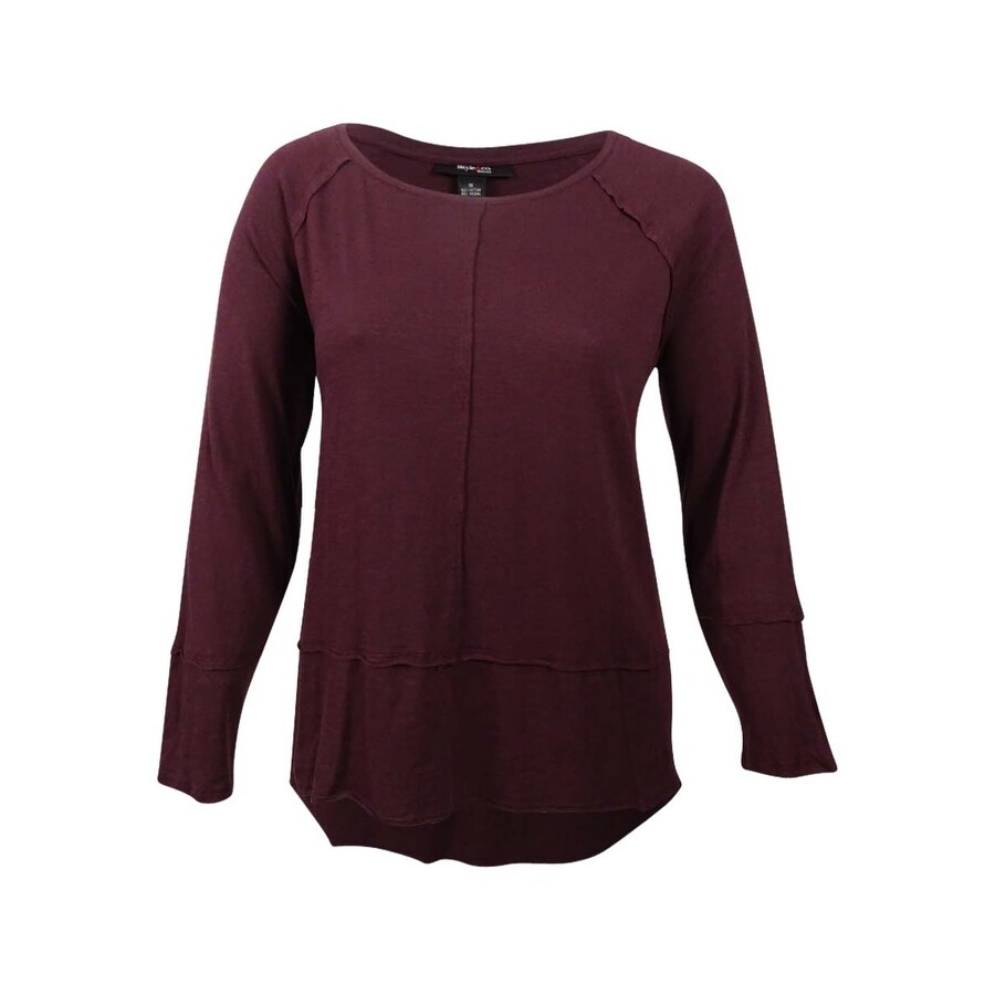 Shop Style Co Women S Plus Size High Low Top 1x Dried Plum