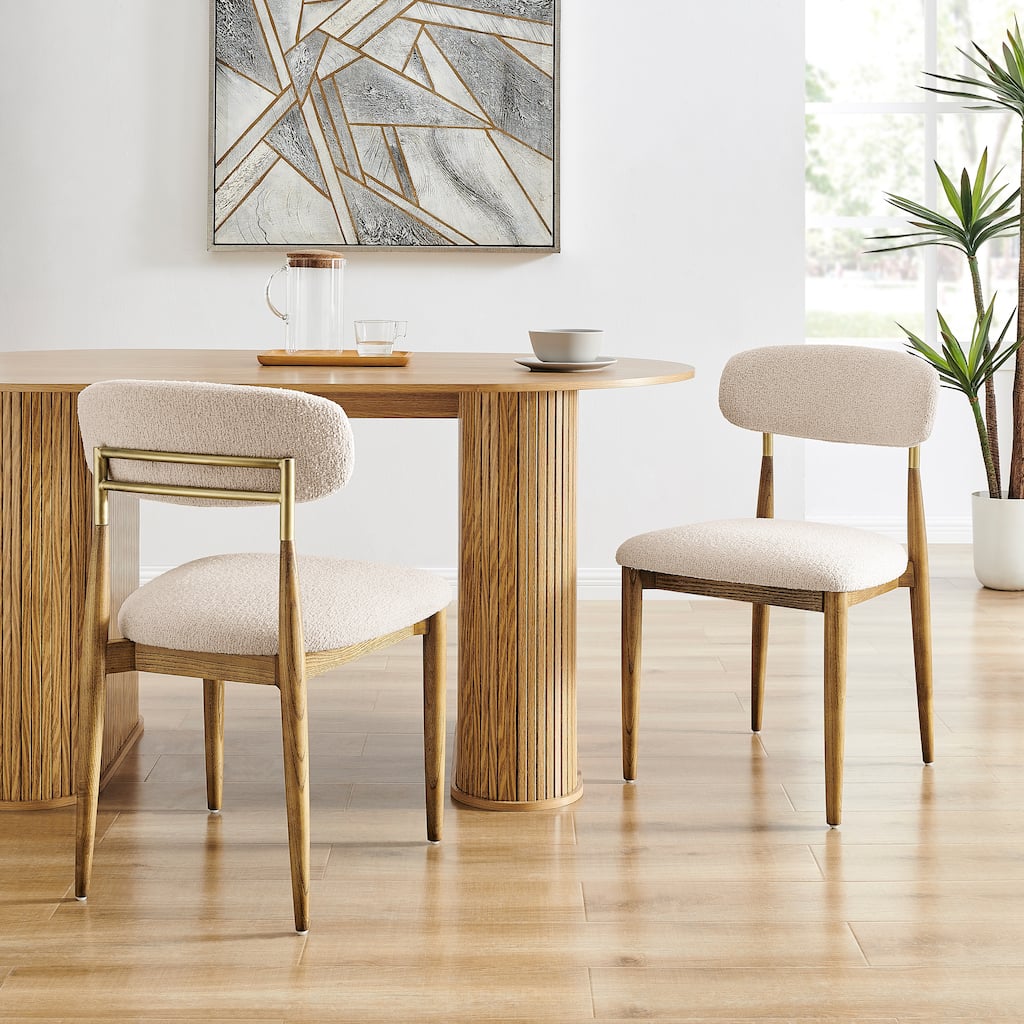 NPD Furniture Verna Boucle Dining Side Chair (Set of 2)
