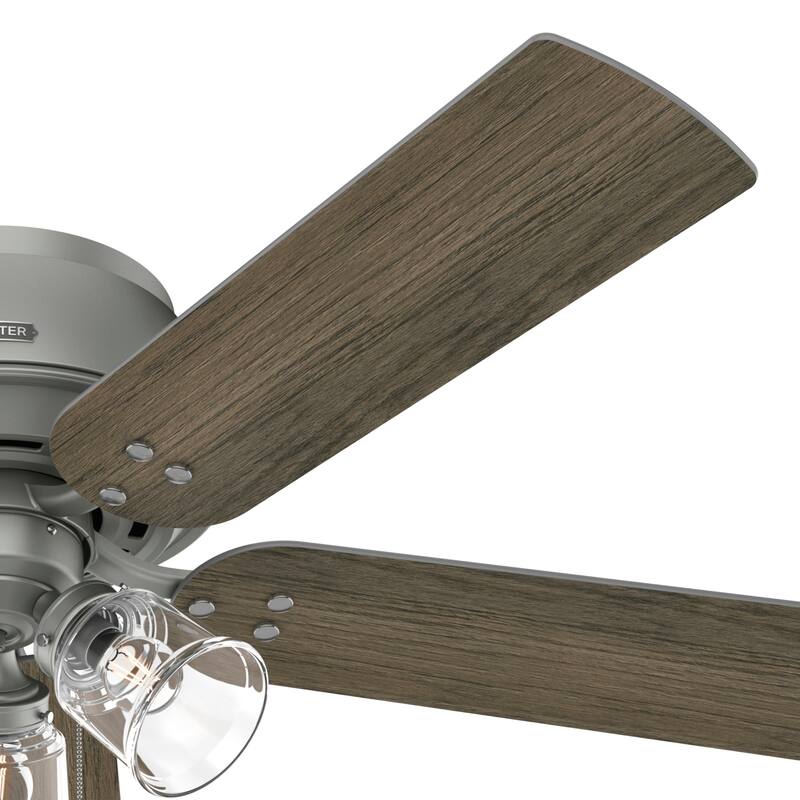 Hunter 52" Shady Grove Ceiling Fan with LED Light Kit/ Pull Chain, Standard or Flush Mount - Casual, Transitional