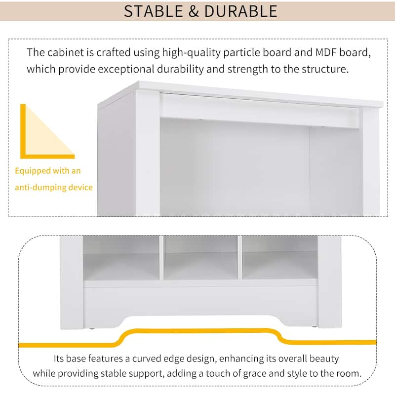 30 Free Standing Tall Cabinet Shoe Cabinet Shoe Cubby Console Storage Cabinet