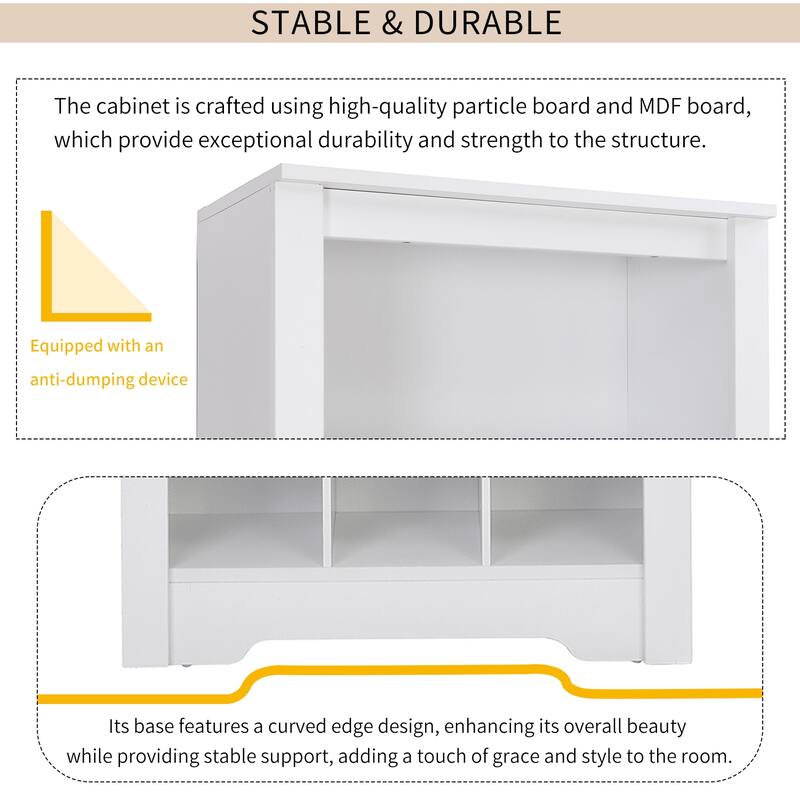 Contemporary 30-Shoe Cabinet with 30 Compartments, Durable Particle Board Construction for Hallway, Bedroom and Entryway