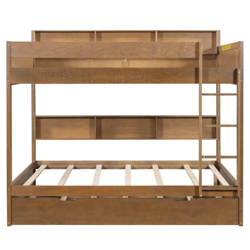 Bunk Bed with Trundle & Dual-Side Storage Shelves by Harper&Bright Designs