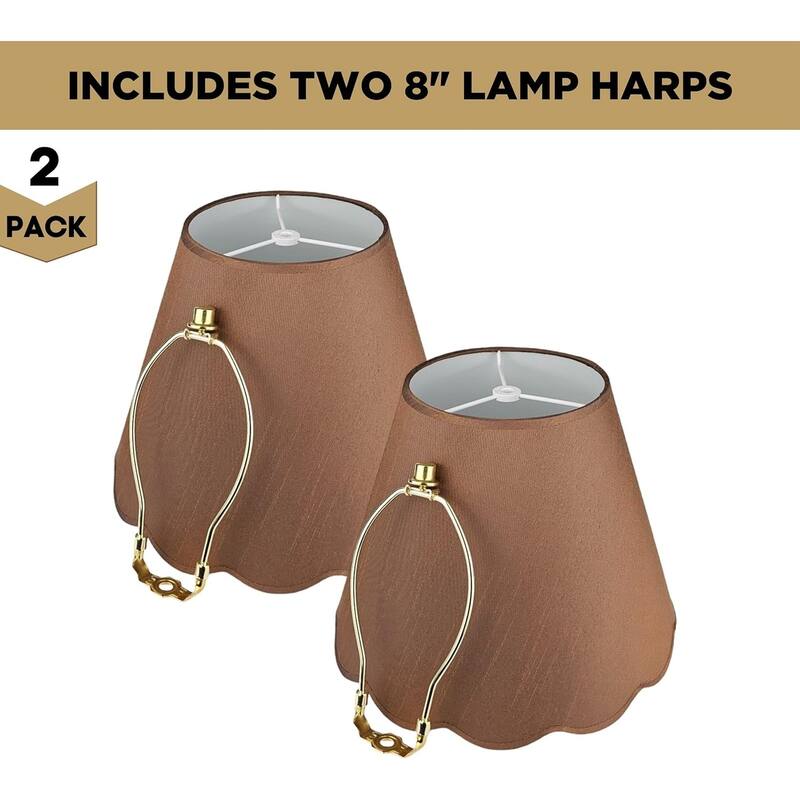 Royal Designs Scallop Empire Lamp Shade Set of 2 - 7 x 13 x 10
