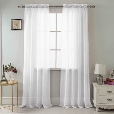 RT Designer Collection Celine Sheer 84 or 90-inch Rod Pocket Curtain Panel