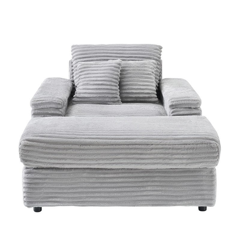 Corduroy Single Sofa+Ottoman, Cup Seats and No Cup Seats