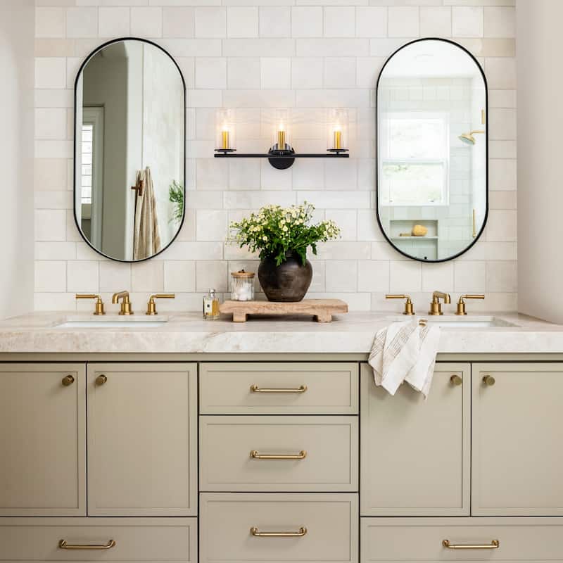 3-Light Industrial Wall Sconce with Clear Cylindrical Glass Shade