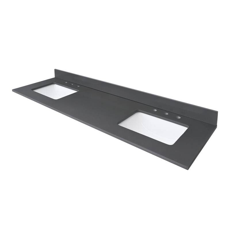 Avanity Quartz Vanity Top with Rectangular Undermount Sinks