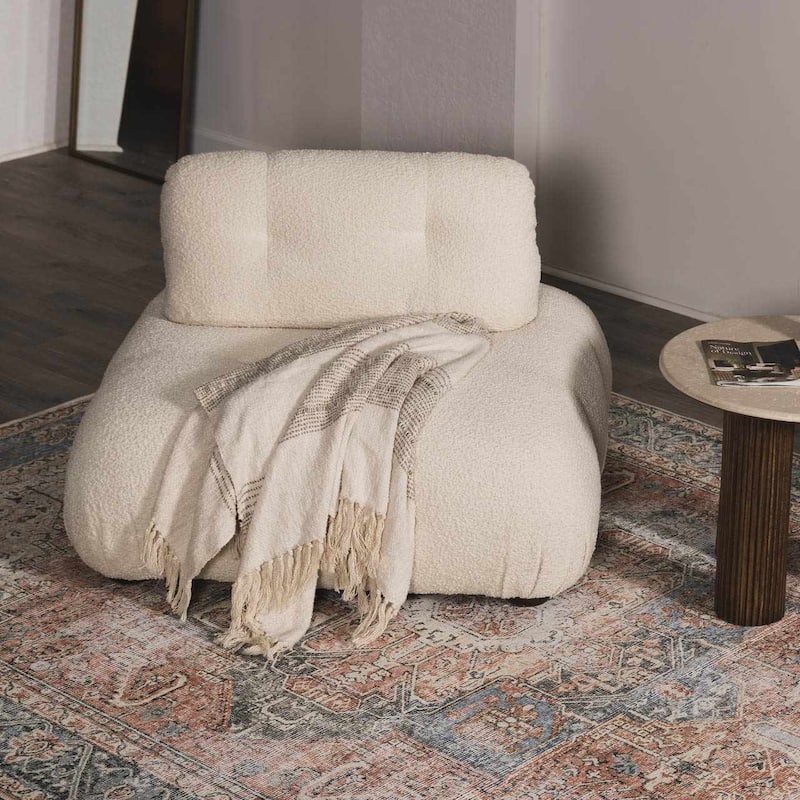 Hauteloom Rosman Hallway, Kitchen Machine Washable Runner Rug - Beige, Black, Blue - 2'7" x 14'
