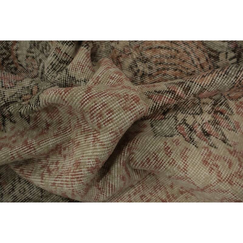 Hand Knotted Oriental 100% Wool Carpet Transitional Floral Beige & Ivories Anatolian Area Rug - 9' 3'' X 5' 9''