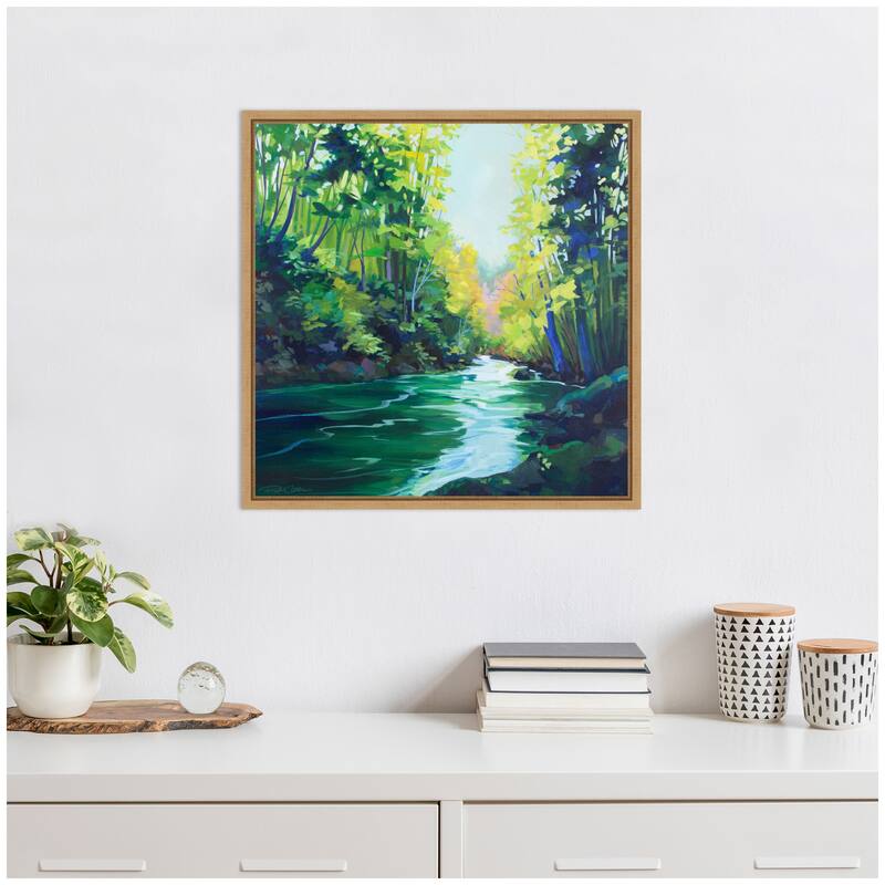 Kate and Laurel Sylvie Downstream Framed Canvas by Rachel Christopoulos
