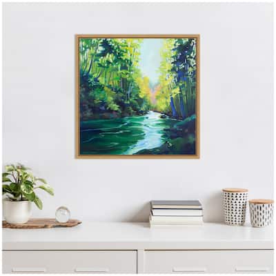 Kate and Laurel Sylvie Downstream Framed Canvas by Rachel Christopoulos