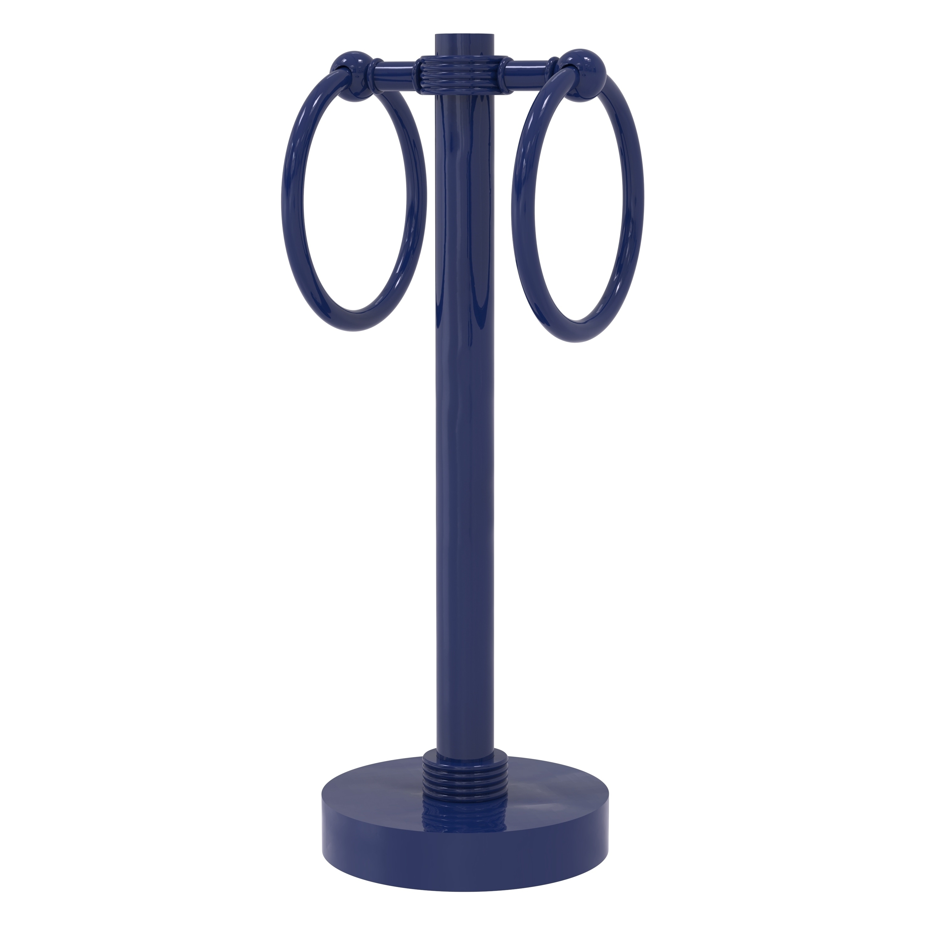 Allied Brass Vanity Top 2 Towel Ring Guest Towel Holder with Grooved Accents