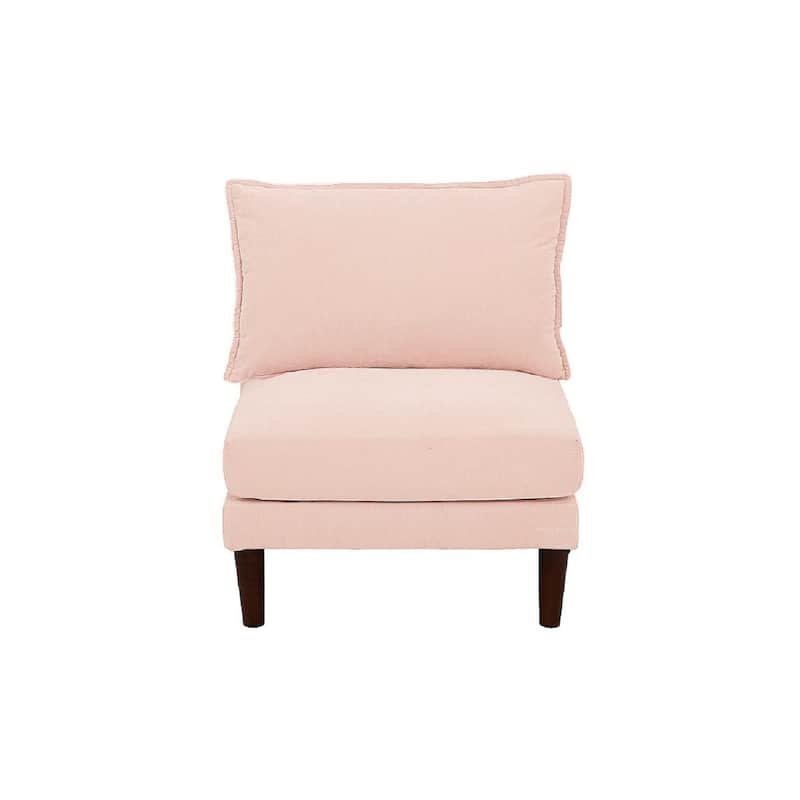 5pcs Blush Pink Fabric L-Shaped Sectional Set, 93x60x31 inches, 200 pounds