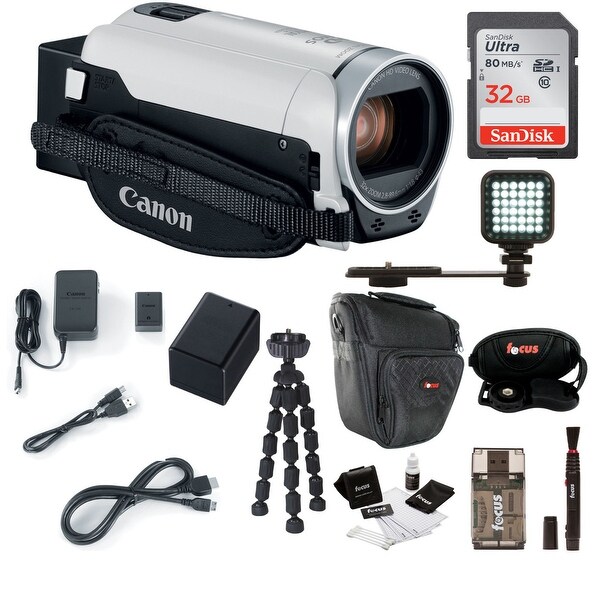 Canon VIXIA HF R800 Camcorder (White) with 32GB Supreme Bundle