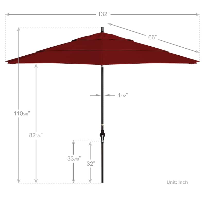 California Umbrella 11-Foot Market Umbrella in Bronze