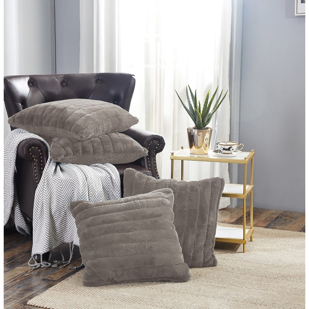 Supermink Soft Solid Throw Pillow Covers Set of 4, NO INSERT