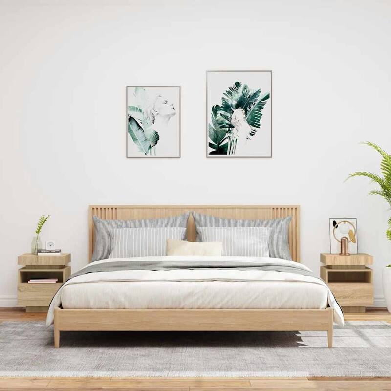 vidaXL Bedside Cabinet Engineered wood Compact Bedside Cabinet