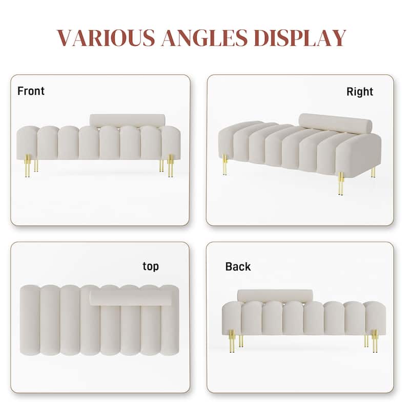 Ouyessir 52.2" Modern Channel Tufted Window Bench with Adjustable Back