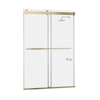 Spezia 60"W x 76"H Sliding Frameless Shower Door in Brushed Gold