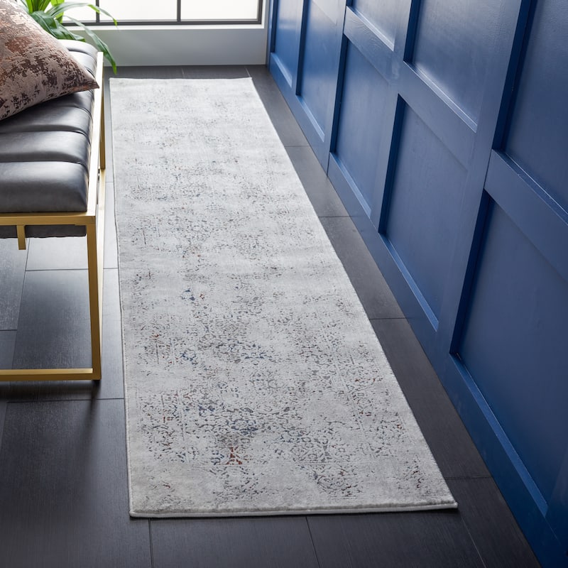 SAFAVIEH Craft Hanka Modern Rug - 2'2" x 9' Runner - Grey/Blue