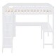 preview thumbnail 22 of 24, Full Size Wood Full Loft Bed Frame with Shelf and Ladder, High Fence, Space Saving, for Dormitory Bedroom Boys Girls Adults
