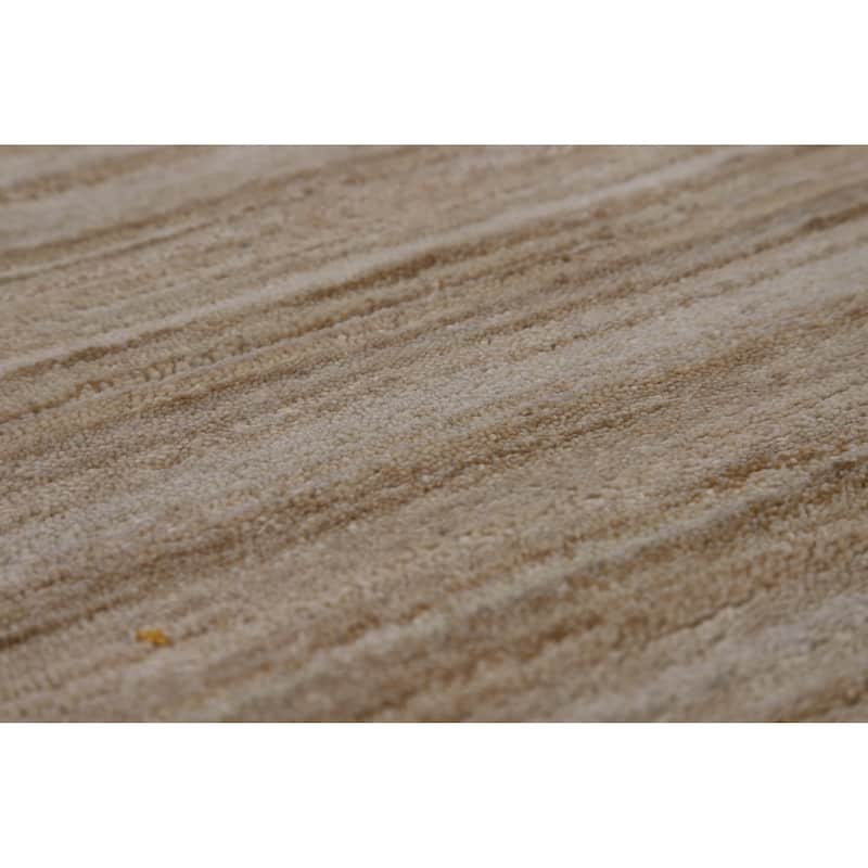 Striped Camel Gabbeh Indian Runner Rug Hand-Knotted Wool Carpet - 3'1" x 9'6"