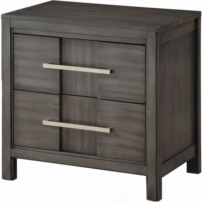 Beautiful 1pc Nightstand Transitional Style Gray Bedside Table