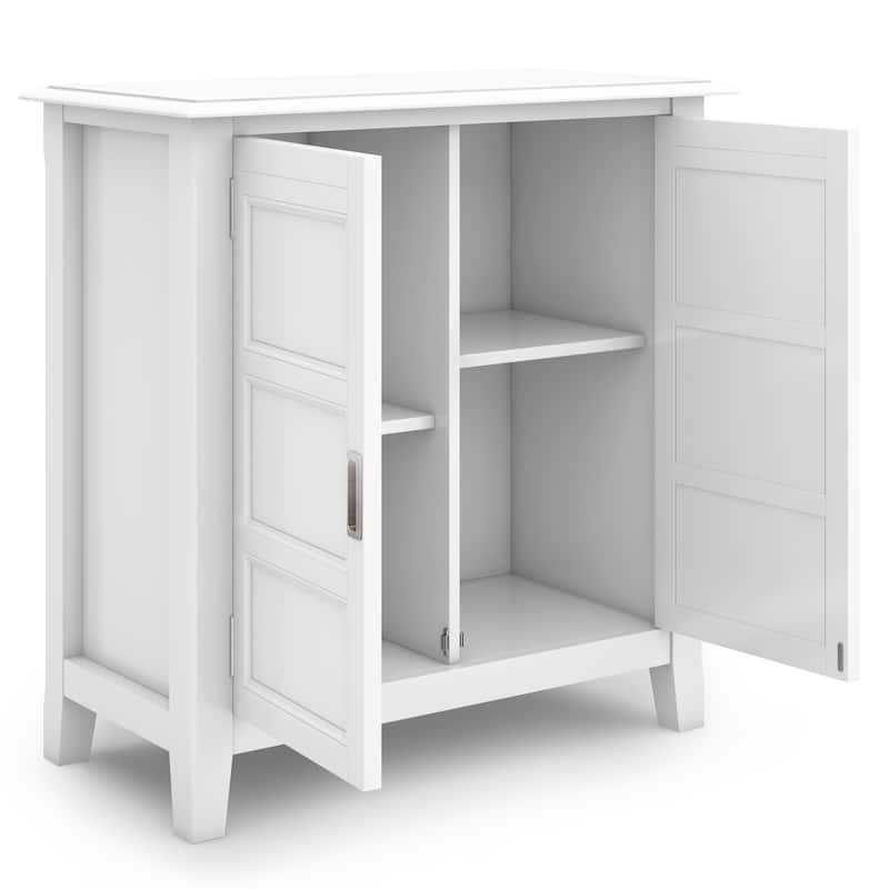 WYNDENHALL Portland SOLID WOOD 30 inch Wide Transitional Low Storage Cabinet - 30"w x 14"d x 31"h