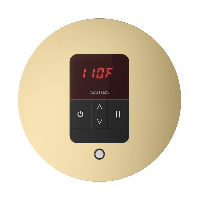 Mr Steam ITRD Itempo Round Steam Shower Control and Steamhead - Satin Brass