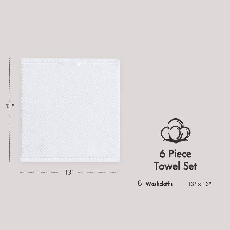 Madison Park Diagonal Ribbed Cotton Quick Dry Towel Set