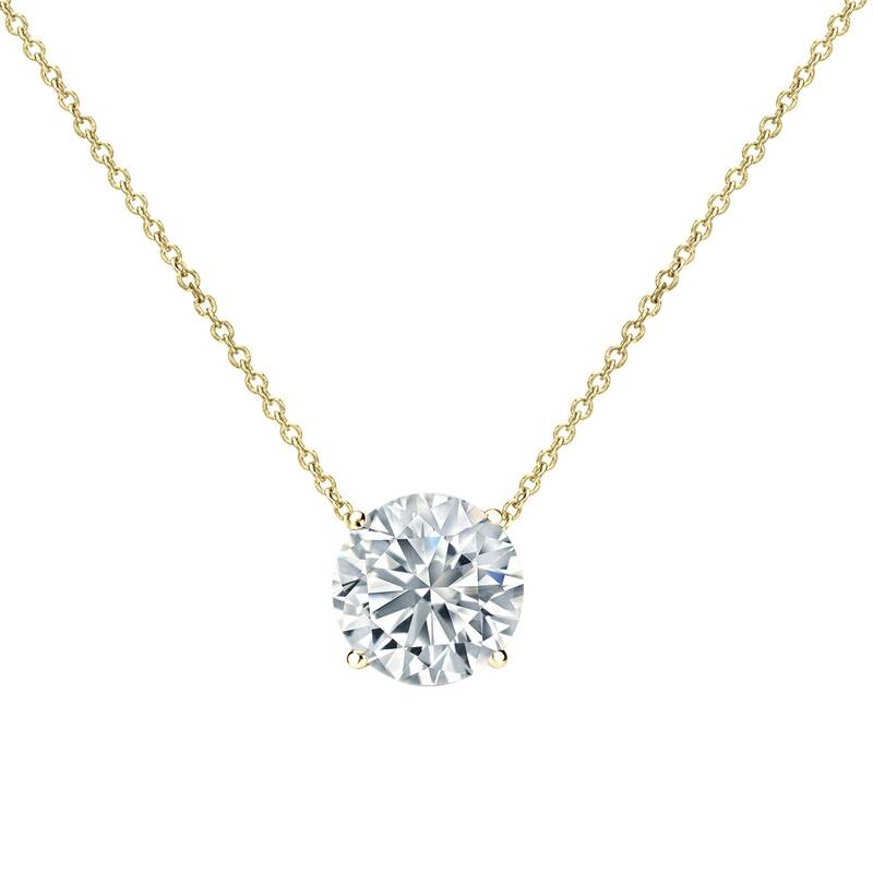Auriya 14-karat Gold 1.75ctw Round Solitaire Lab Grown Diamond Necklace 4-Prong (H-I VS) - 1.75