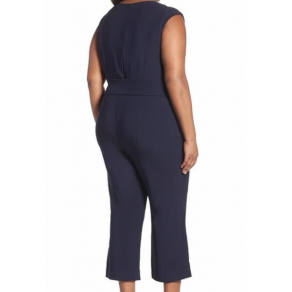 tahari navy blue jumpsuit
