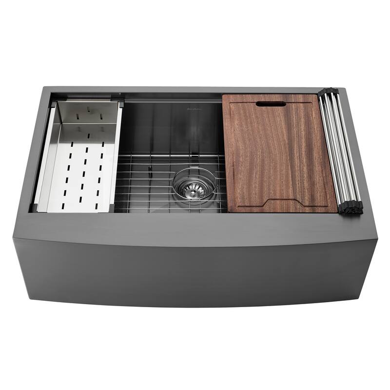 Swiss Madison SM-KS28 Tourner 33" Farmhouse Single Basin Stainless - Black