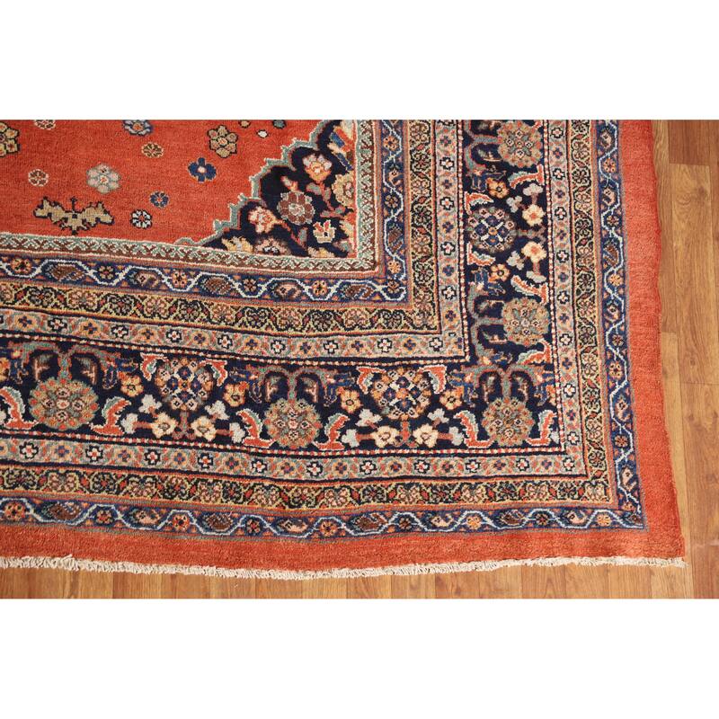 Hand Knotted Oriental 100% Wool Carpet Traditional Medallion Oranges & Rust Sultanabad Area Rug - 18' 0'' X 12' 0''