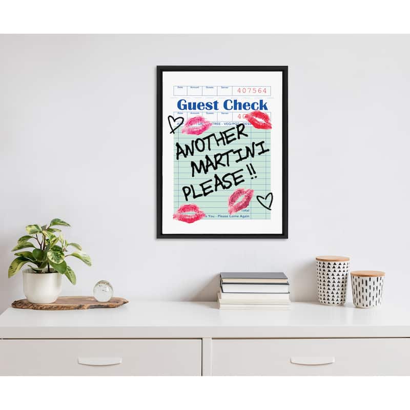 Kate and Laurel Sylvie Another Martini Framed Canvas by Alli Standefer