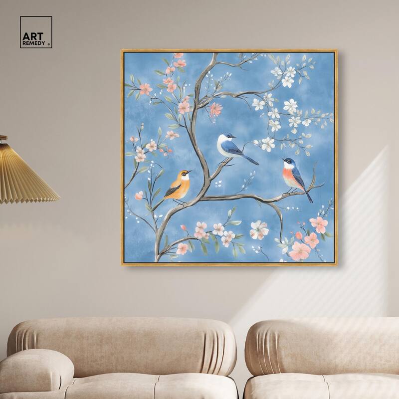 Birds in the Branches II Canvas by Art Remedy