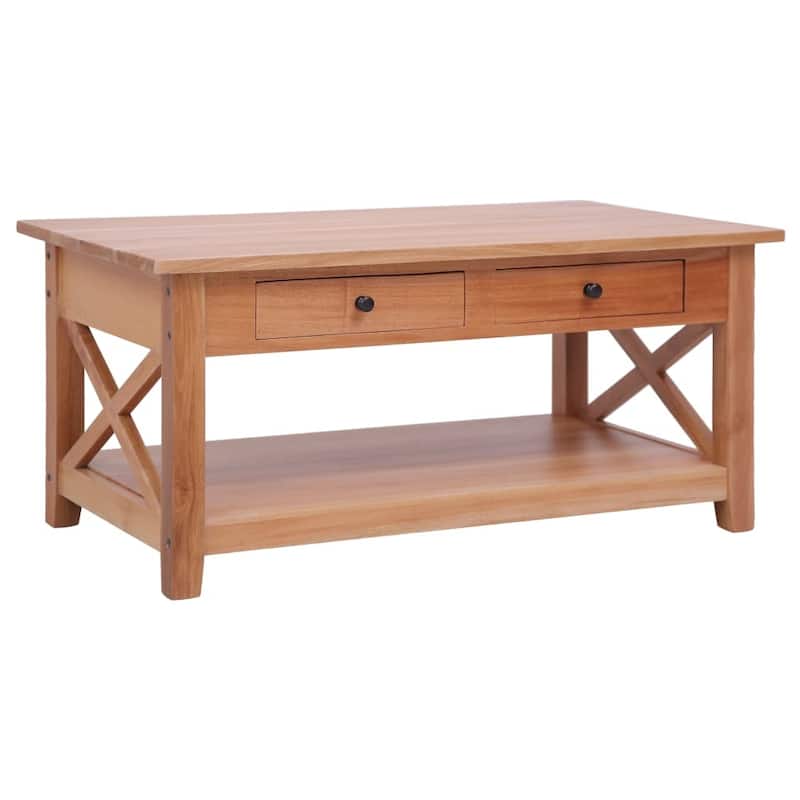 vidaXL Coffee Table 39.4"x21.7"x18.1" Solid Mahogany Wood - Wood