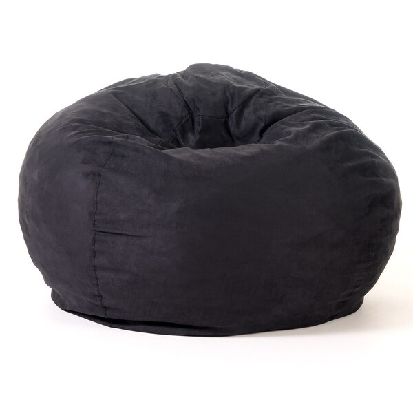 Large XXXL Size Black Color Comfort Suede Bean Bag Chair Cover Only by Ink Craft