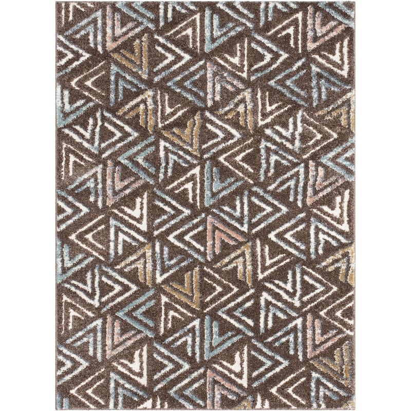 Well Woven Delia Thanatos Modern Geometric Area Rug - Brown - 3' 11" x 5' 3"