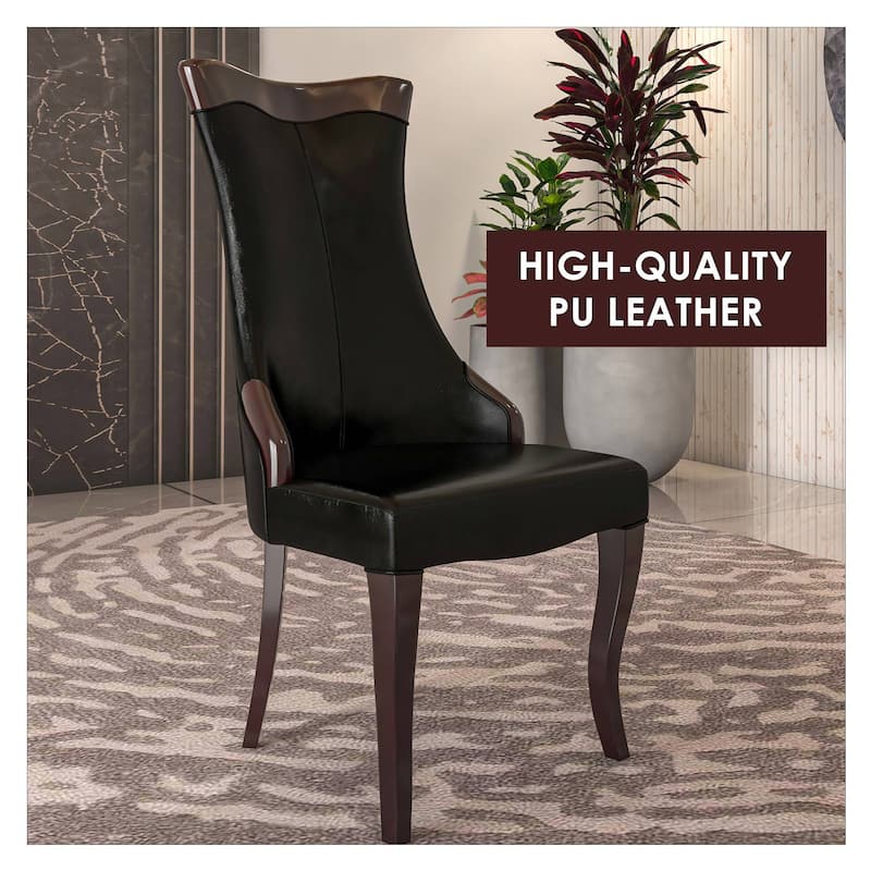 Novara Dining Chair with High-Back Design and Rubberwood Legs Set of 2
