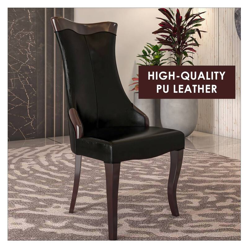 Novara Dining Chair with High-Back Design and Rubberwood Legs Set of 4