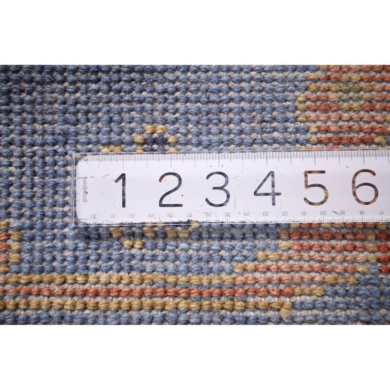 All-Over Blue Floral Oushak Oriental Area Rug Handmade Wool Carpet - 7'11"x 15'9"