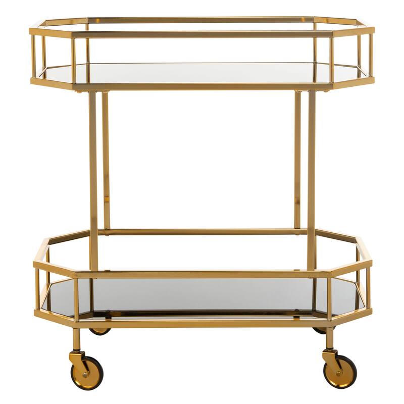SAFAVIEH Katica 2-Tier Octagon Bar Cart - 29.6" x 16.5" x 29.8" - 30Wx17Dx30H