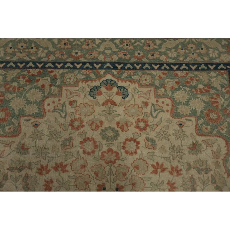 Hand Knotted Oriental 100% Wool Carpet Traditional Floral Beige & Ivories Ziegler Area Rug - 8' 3'' X 6' 1''